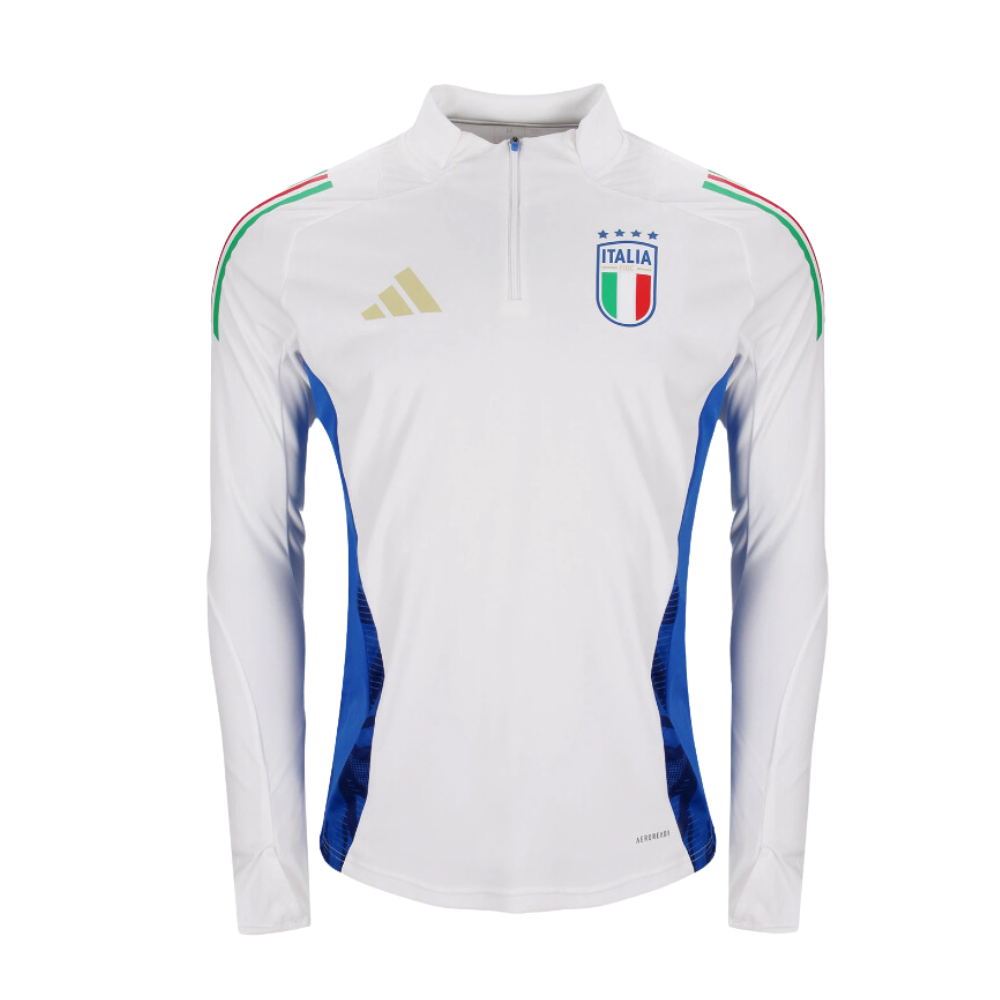 Italy FIGC White Quarter Zip Drill Tracksuit 24/25