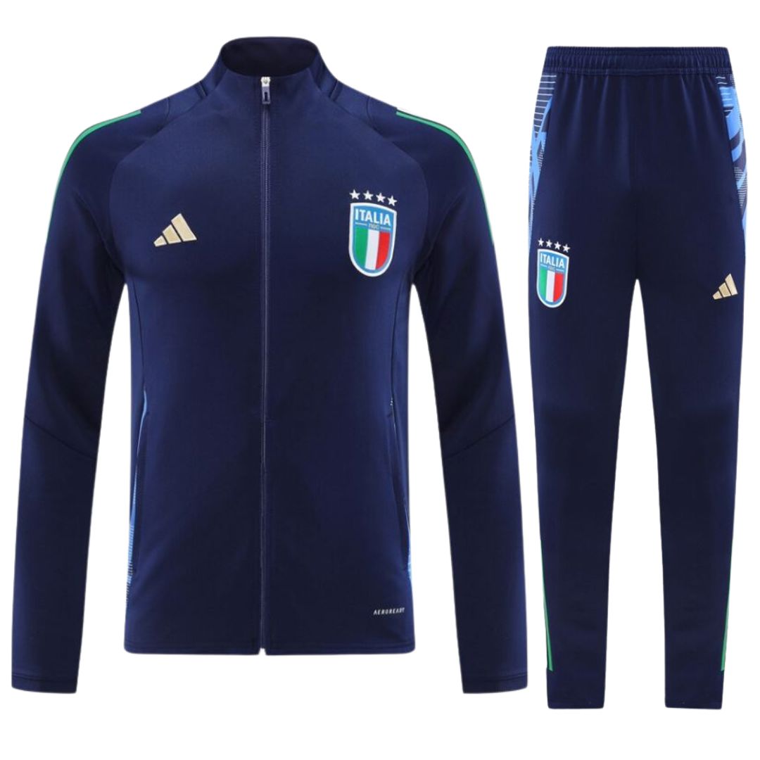 Italy FIGC Navy Full Zip Training Tracksuit 24/25
