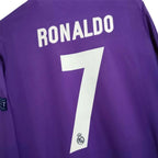 REAL MADRID 2016/17 AWAY CARDIFF FINAL JERSEY L/ SLEEVE RONALDO 7